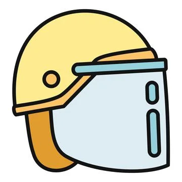 Riot control helmet protecting head and face Stock Illustration