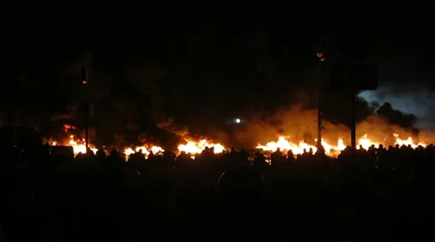 Riot in Kiev, Ukraine Stock Footage 34342129