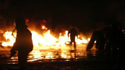 Riot in Kiev, Ukraine Stock Footage 34342148
