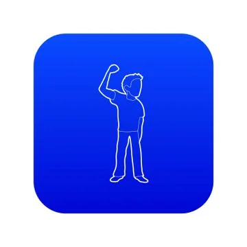 Riot of man icon blue vector Stock Illustration