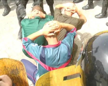 Riot in Prison Stock Footage 32143602