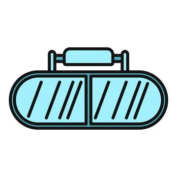 Riot shield protection device flat color icon Stock Illustration
