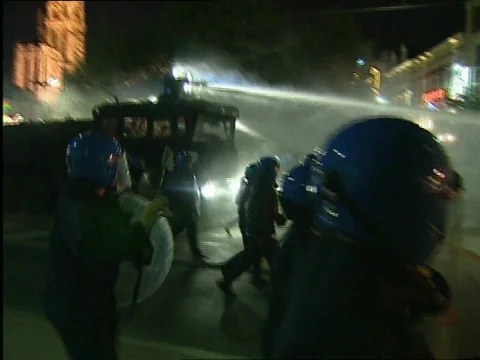 Riots in the center of Antwerp Stock Footage