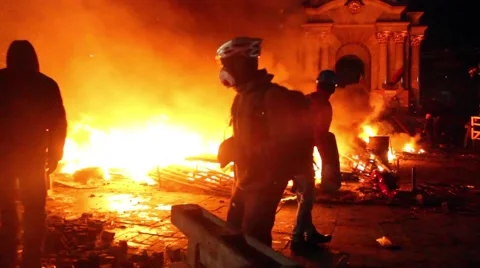 Riots in Kiev 4 Stock Footage 45544486