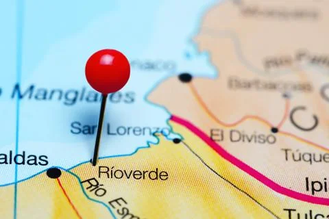 Rioverde pinned on a map of Ecuador Foto stock