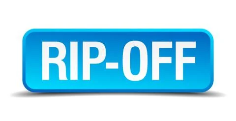 Rip off blue 3d realistic square isolated button Illustrazione stock