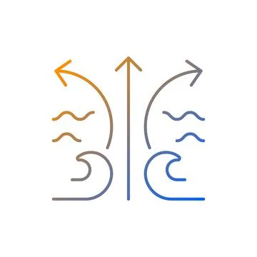 Rip current wave gradient linear vector icon Illustrazione stock