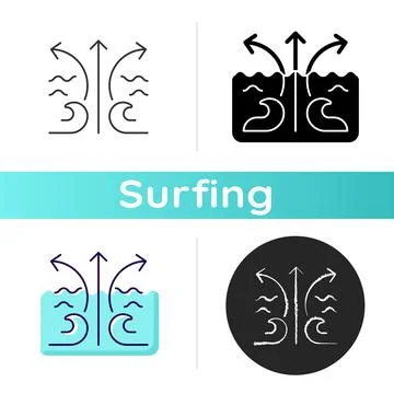 Rip current wave icon Stock Illustration
