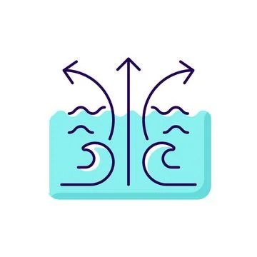 Rip current wave RGB color icon Stock Illustration