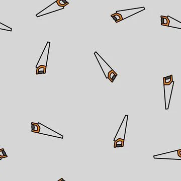 Rip cut saw vector seamless pattern Stock Illustration