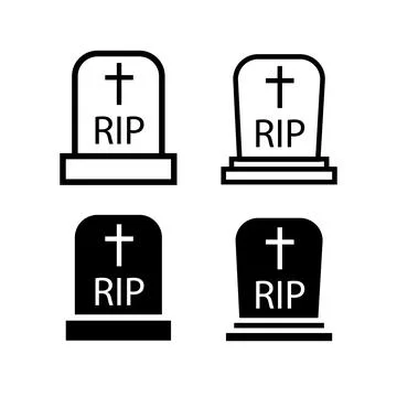 Rip grave vector icon. tombstone gravestone death rest in peace Illustrazione stock