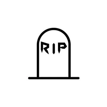 RIP Gravestone halloween vector Icon Stock Illustration