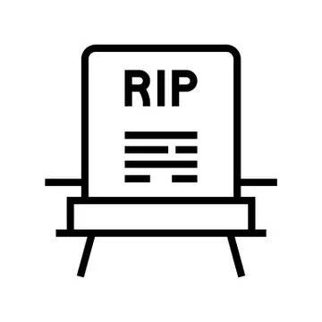 Rip gravestone line icon vector illustration Stock Illustration