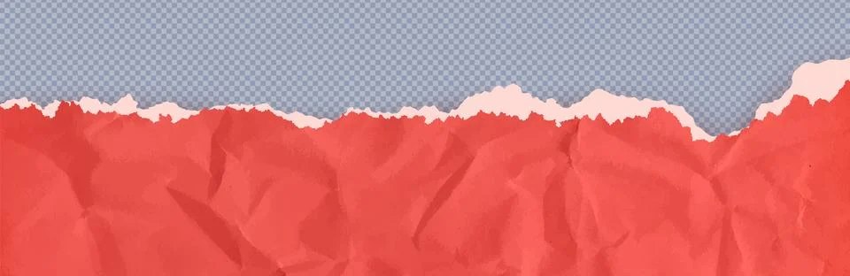 Rip note ripped with texture piece strip and notebook fold red. Realistic folded イラスト素材