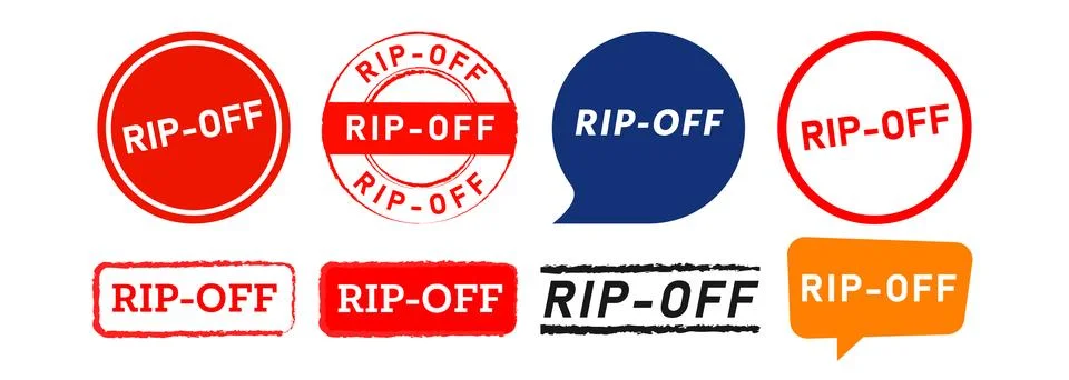Rip off rectangle circle stamp and speech bubble label sticker sign for Stock Illustration