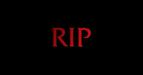 RIP &amp; Rest in Peace Text Animation on Black Background. Stock Illustration