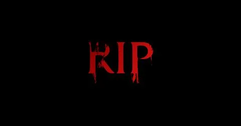 RIP &amp; Rest in Peace Text Animation on Black Background. Illustration