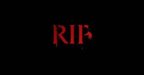 RIP &amp; Rest in Peace Text Animation on Black Background. Stock Illustration