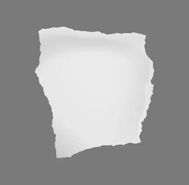 Rip split paper sheet with torn edges, note scrap Stock Illustration