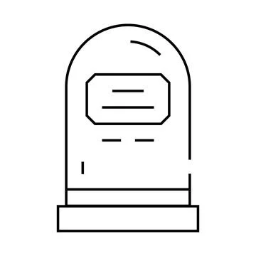 Rip tombstone line icon vector illustration black Stock Illustration