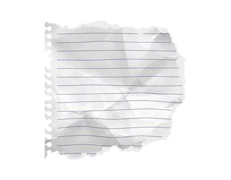 Rip torn paper corner piece with isolated scrapbook lined grid. Old letter angle Stock Illustration
