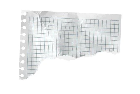 Rip torn paper corner piece with isolated scrapbook blue grid. Old letter angle Stock Illustration