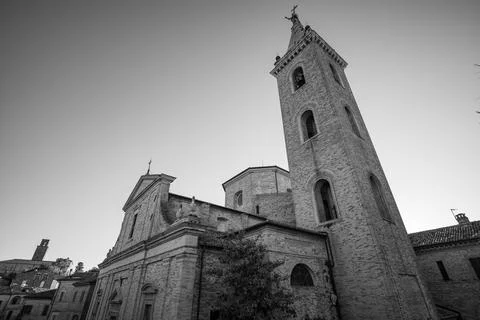 Ripatransone, Marche. The co-cathedral of SS. Gregorio Magno and Margherita.. Stock Photos