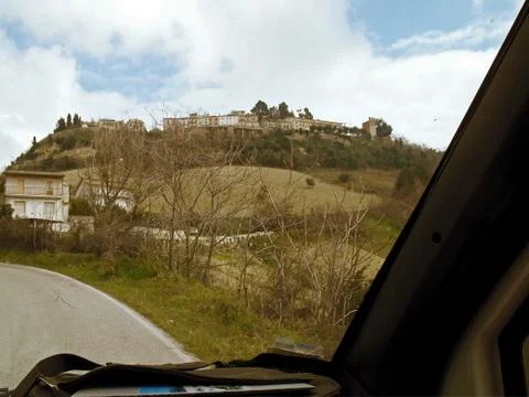 Ripatransone view from the car 스톡 사진