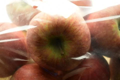 Ripe apple in the bag Stock Photos