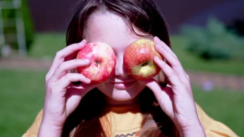 Ripe Apple Hanging on a Tree Branch Stock Footage 317427529