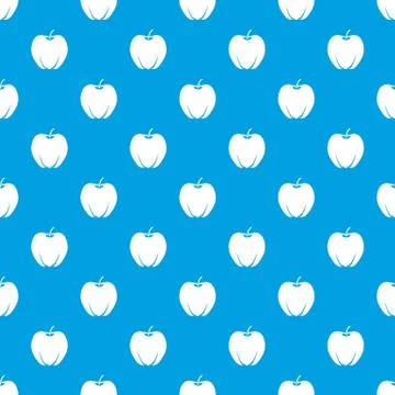 Ripe apple pattern seamless blue Stock Illustration