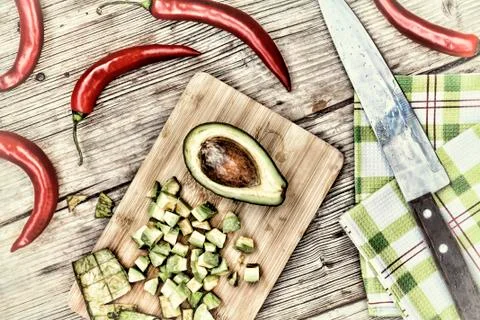 A ripe avocado cut 写真素材