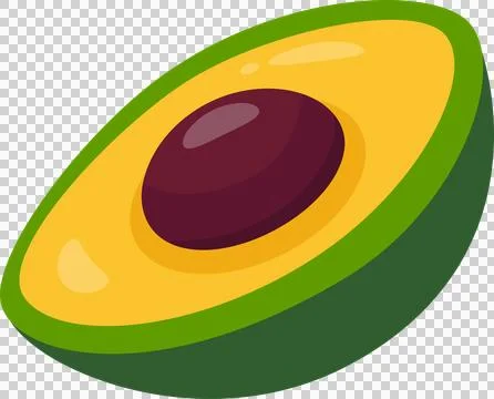 Ripe avocado, flat illustration Stock Illustration