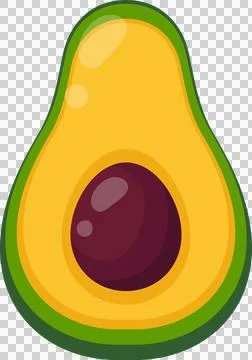 Ripe avocado, flat illustration Illustration