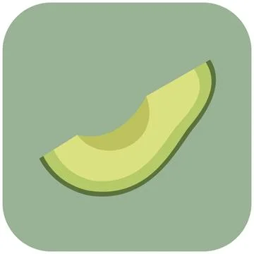 Ripe avocado fruit slice flat food icon Stock Illustration