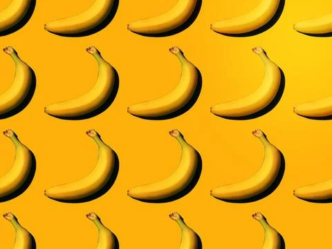 Ripe bananas pattern Stock Photos