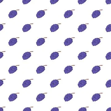 Ripe berries arranged in a flat, repeating seamless pattern Stock Illustration