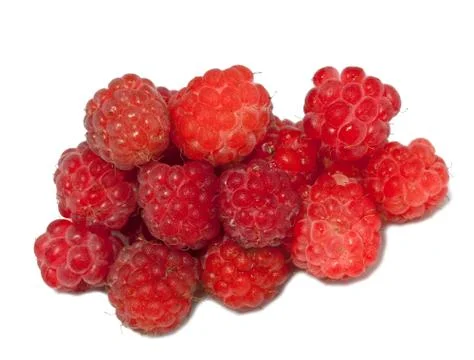 Ripe berries of raspberry on white background Stock Photos
