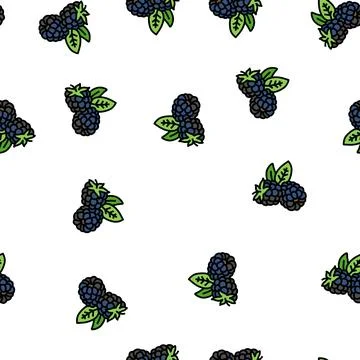 Ripe blackberry leaf vector seamless pattern Stockillustratie