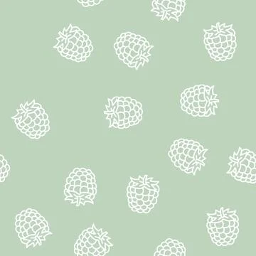 Ripe blackberry line seamless pattern Stock Illustration