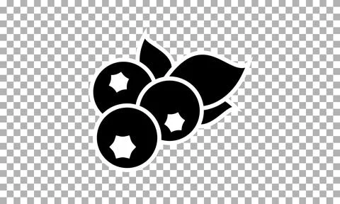 Ripe blueberry fruit vector icon sticker. EPS 10. Natural food illustration Stock Illustration
