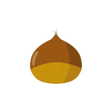Ripe brown chestnut icon. Vector. Illustrazione stock
