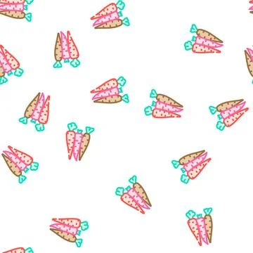 Ripe carrot vegetable vector seamless pattern 스톡 일러스트