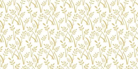 Ripe cereal ears seamless pattern Stock Illustration