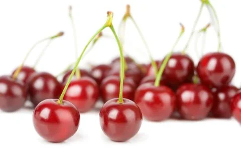 Ripe cherries isolated Foto stock