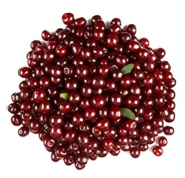 Ripe cherries with leaf Stock Photos