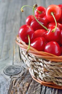 Ripe cherries Stock Photos