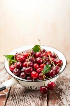 Ripe cherries Stock Photos