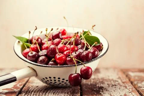 Ripe cherries Stock Photos