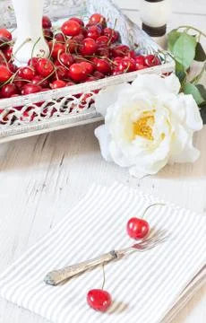 Ripe Cherries Stock Photos